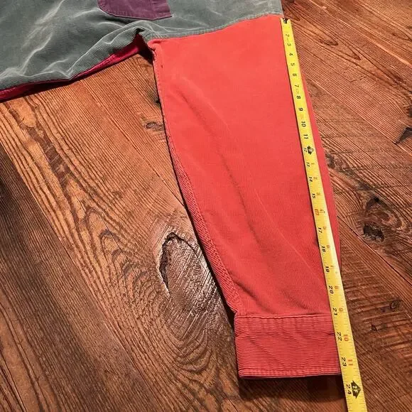 Vtg Lands’ End Colorblock Corduroy Shirt Men’s XL Tall Wide Wale Single Pocket - Picture 11 of 15